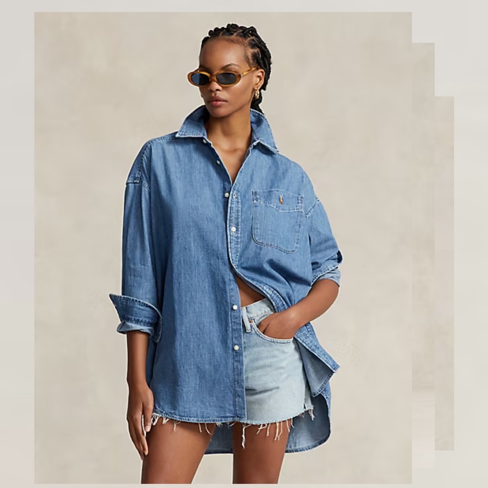 Polo Ralph Lauren Oversized Blue Denim Shirt